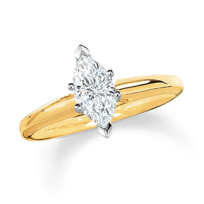 Marquise diamond yellow gold engagement rings