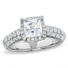 Regal Diamond Framed Princess-Cut Engagement Ring