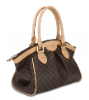 RIONI Signature Brown Ruched Satchel ST-20253